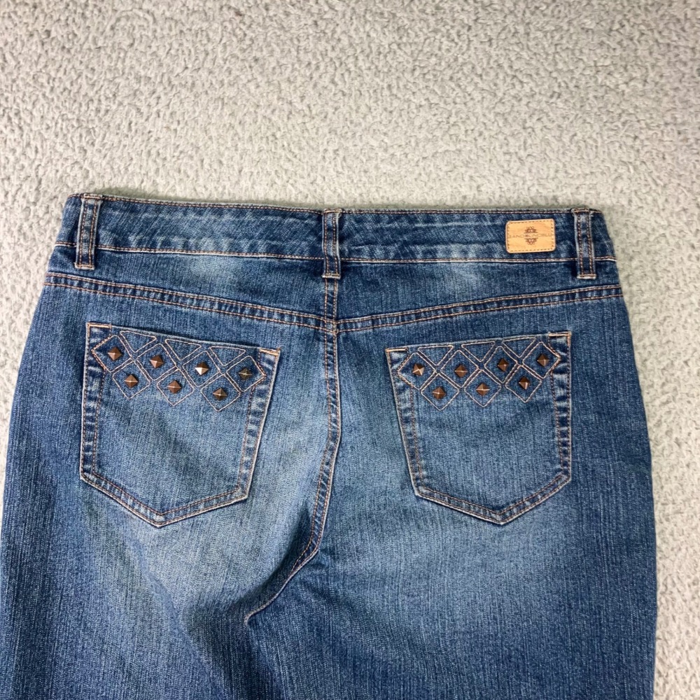 Embellished Straight Leg Jeans Women 10 Western Outdoor Chore Americana Comfort